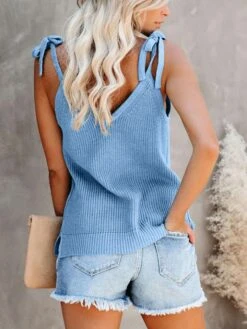 Gebreide Top Lichtblauw -Gstar Kleding Winkel la angels gebreide top lichtblauw 2