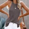 Gebreide Top Taupe -Gstar Kleding Winkel la angels gebreide top taupe