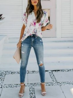 Shirt Crème/roze -Gstar Kleding Winkel la angels shirt creme roze 1