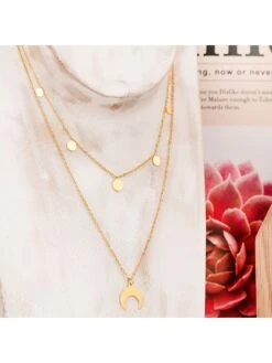 Vergulde Ketting Met Sierelementen - (L)38 Cm -Gstar Kleding Winkel la chiquita vergulde ketting met sierelementen l 38 cm 2