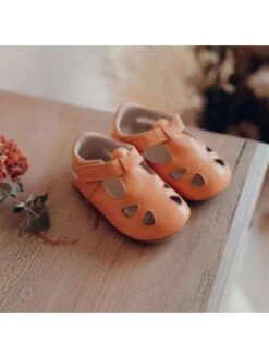 Leren Kruipschoenen "Archie" Oranje -Gstar Kleding Winkel lait et miel leren kruipschoenen archie oranje 4