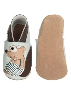 Leren Kruipschoenen "Eekhoorntje" Lichtblauw -Gstar Kleding Winkel lait et miel leren kruipschoenen eekhoorntje lichtblauw 3