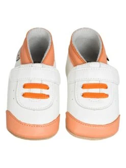 Leren Kruipschoenen Oranje/wit -Gstar Kleding Winkel lait et miel leren kruipschoenen oranje wit 1