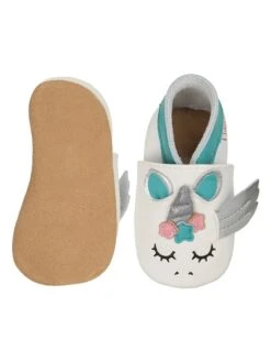 Leren Kruipschoenen "Unicorn" Wit/turquoise -Gstar Kleding Winkel lait et miel leren kruipschoenen unicorn wit turquoise 2