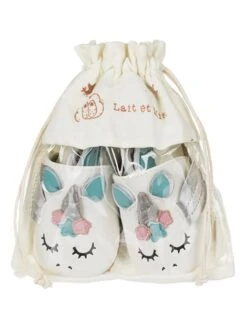 Leren Kruipschoenen "Unicorn" Wit/turquoise -Gstar Kleding Winkel lait et miel leren kruipschoenen unicorn wit turquoise 3