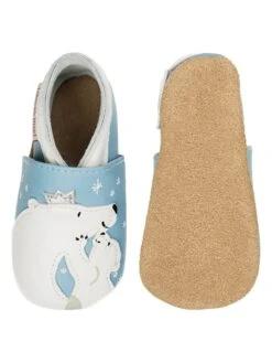 Leren Kruipschoentjes "Bear's Hug" Lichtblauw -Gstar Kleding Winkel lait et miel leren kruipschoentjes bears hug lichtblauw 2