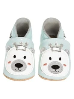 Leren Kruipschoentjes "King Bear" Lichtblauw -Gstar Kleding Winkel lait et miel leren kruipschoentjes king bear lichtblauw 1