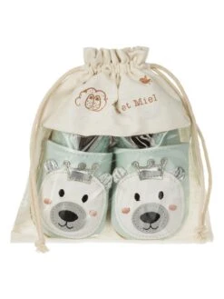 Leren Kruipschoentjes "King Bear" Lichtblauw -Gstar Kleding Winkel lait et miel leren kruipschoentjes king bear lichtblauw 3