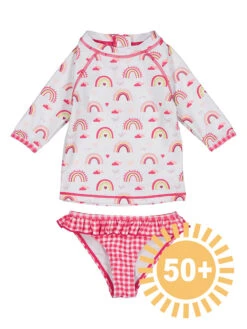 2-delige Zwemoutfit Wit/rood