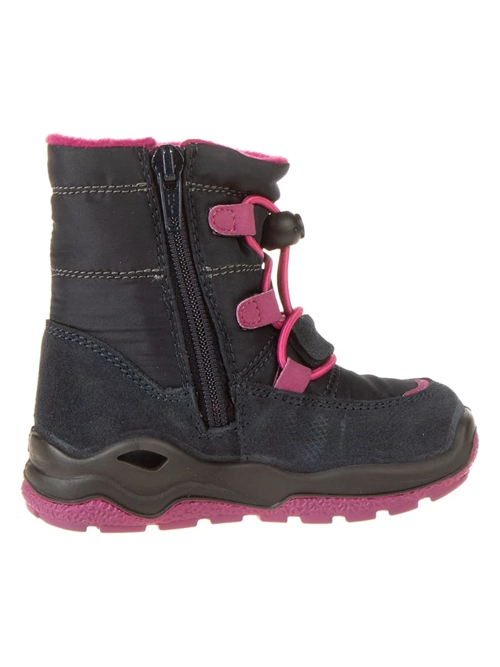Leren Boots Donkerblauw/roze 4 Leren Boots Donkerblauw/roze - Afbeelding 2