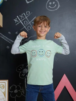 Longsleeve Groen/grijs Gemêleerd