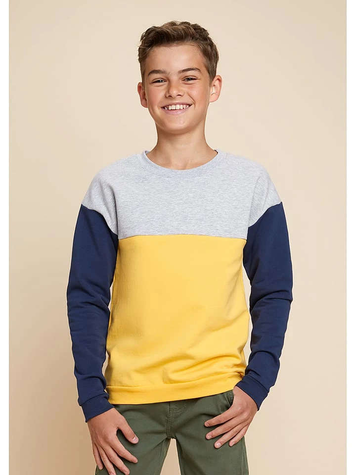 Sweatshirt Grijs/geel/donkerblauw 3 Sweatshirt Grijs/geel/donkerblauw