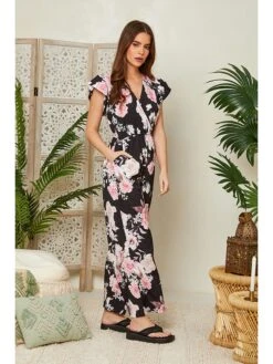 Jumpsuit Zwart/lichtroze/wit -Gstar Kleding Winkel larmoire de suzette jumpsuit zwart lichtroze wit 1