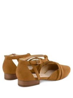 Leren Ballerina's Met Bandje Cognackleurig -Gstar Kleding Winkel lashoe leren ballerinas met bandje cognackleurig 1