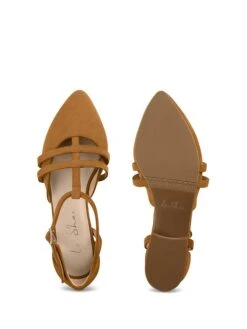 Leren Ballerina's Met Bandje Cognackleurig -Gstar Kleding Winkel lashoe leren ballerinas met bandje cognackleurig 3