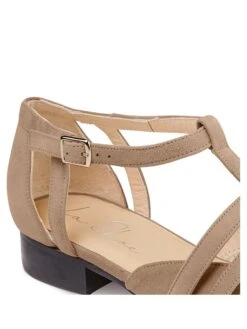 Leren Ballerina's Met Bandje Taupe -Gstar Kleding Winkel lashoe leren ballerinas met bandje taupe 4