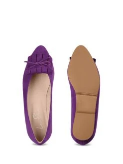 Leren Ballerina's Paars -Gstar Kleding Winkel lashoe leren ballerinas paars 2