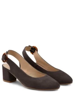 Leren Slingpumps Antraciet