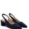 Leren Slingpumps Donkerblauw