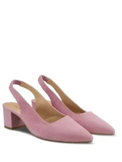 Leren Slingpumps Lichtroze