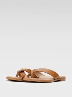 Leren Teenslippers Camel -Gstar Kleding Winkel lasocki leren teenslippers camel 1