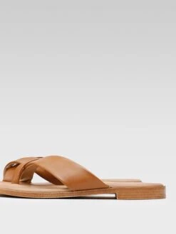 Leren Teenslippers Camel -Gstar Kleding Winkel lasocki leren teenslippers camel 2