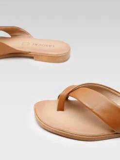 Leren Teenslippers Camel -Gstar Kleding Winkel lasocki leren teenslippers camel 3