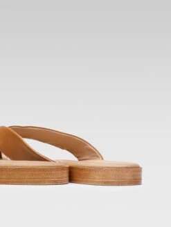 Leren Teenslippers Camel -Gstar Kleding Winkel lasocki leren teenslippers camel 4