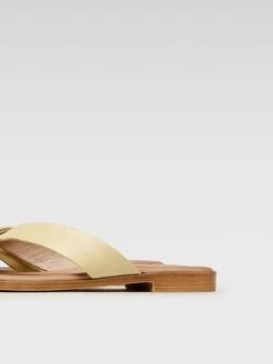 Leren Teenslippers Geel -Gstar Kleding Winkel lasocki leren teenslippers geel 2