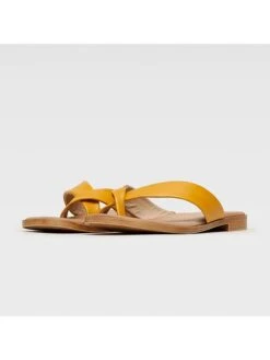 Leren Teenslippers Okergeel/oranje -Gstar Kleding Winkel lasocki leren teenslippers okergeel oranje 1