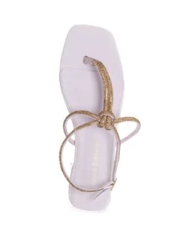 Laura Biagiotti Teenslippers Wit/goudkleurig -Gstar Kleding Winkel laura biagiotti teenslippers wit goudkleurig 3