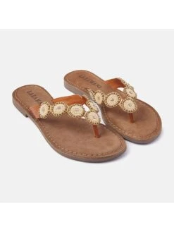 Lazamani Leren Teenslippers Oranje -Gstar Kleding Winkel lazamani leren teenslippers oranje 1