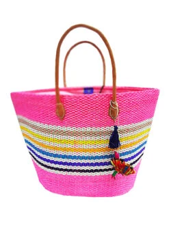 Strandtas "Kirindy" Roze - (B)35 X (H)46 X (D)20 Cm