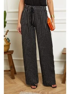 Linnen Broek Zwart/wit 8 Linnen Broek Zwart/wit -Gstar Kleding Winkel le monde du lin linnen broek zwart wit 1