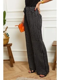 Linnen Broek Zwart/wit 9 Linnen Broek Zwart/wit -Gstar Kleding Winkel le monde du lin linnen broek zwart wit 2