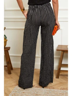 Linnen Broek Zwart/wit 10 Linnen Broek Zwart/wit -Gstar Kleding Winkel le monde du lin linnen broek zwart wit 3