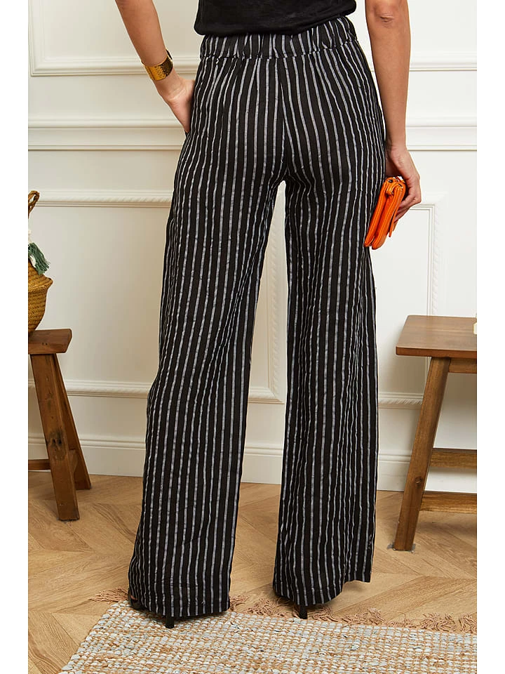 Linnen Broek Zwart/wit 6 Linnen Broek Zwart/wit - Afbeelding 4