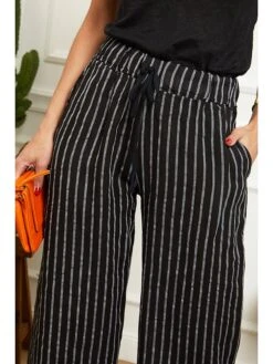 Linnen Broek Zwart/wit 11 Linnen Broek Zwart/wit -Gstar Kleding Winkel le monde du lin linnen broek zwart wit 4