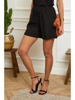 Linnen Short Zwart -Gstar Kleding Winkel le monde du lin linnen short zwart 1