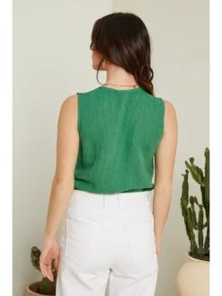 Linnen Top Groen/zwart -Gstar Kleding Winkel le monde du lin linnen top groen zwart 2