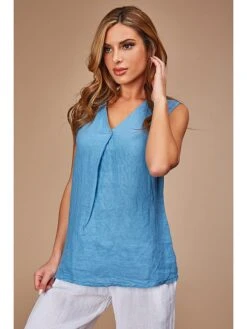 Linnen Top Lichtblauw