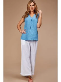 Linnen Top Lichtblauw 11 Linnen Top Lichtblauw -Gstar Kleding Winkel le monde du lin linnen top lichtblauw 4