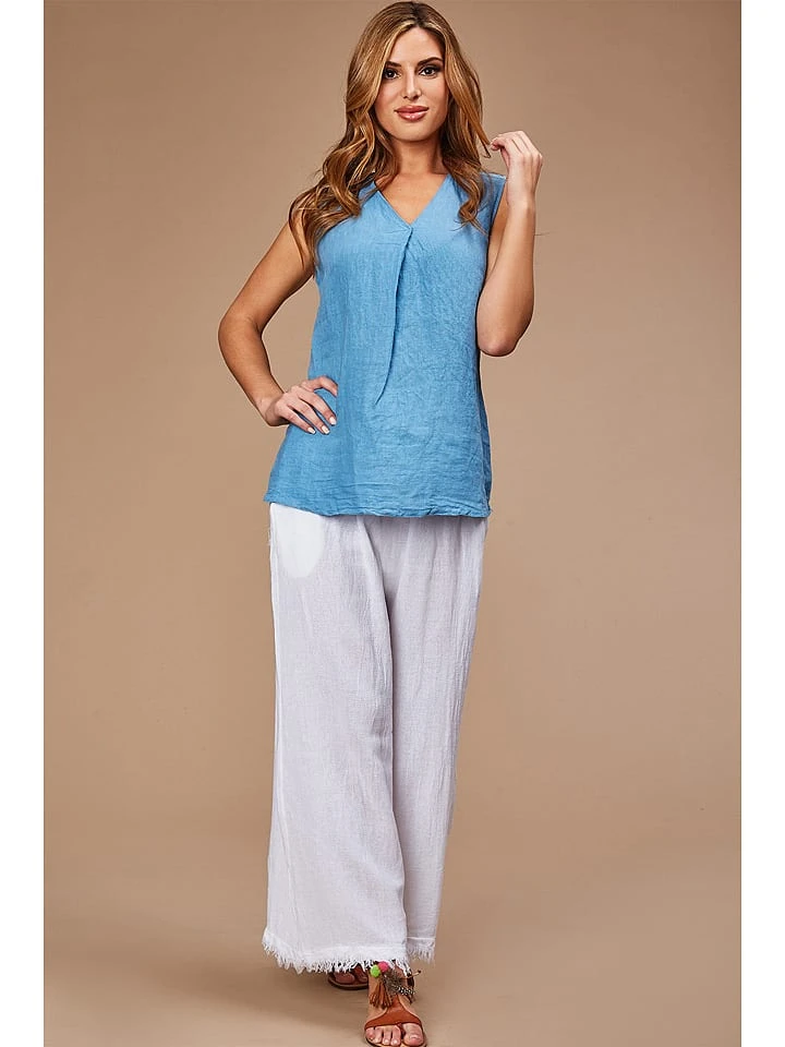 Linnen Top Lichtblauw 7 Linnen Top Lichtblauw - Afbeelding 5