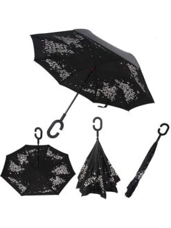 Inside-out-paraplu "Cherry Blossom" Lichtroze/zwart - Ø 85 Cm -Gstar Kleding Winkel le monde du parapluie inside out paraplu cherry blossom lichtroze zwart o 85 cm 2