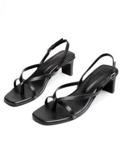 Leren Haksandalen "Chumani" Zwart -Gstar Kleding Winkel les bagatelles leren haksandalen chumani zwart 3