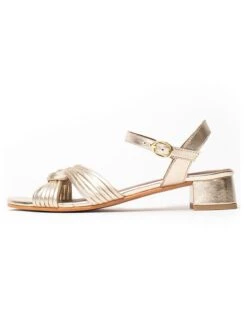 Leren Haksandalen "Falcom" Goudkleurig -Gstar Kleding Winkel les bagatelles leren haksandalen falcom goudkleurig 1