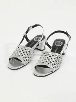 Leren Haksandalen "Kama" Zilverkleurig -Gstar Kleding Winkel les bagatelles leren haksandalen kama zilverkleurig 2