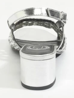 Leren Haksandalen "Kama" Zilverkleurig -Gstar Kleding Winkel les bagatelles leren haksandalen kama zilverkleurig 3