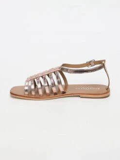 Leren Sandalen "Champakmala" Roségoudkleurig -Gstar Kleding Winkel les bagatelles leren sandalen champakmala rosegoudkleurig 2