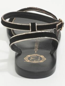 Leren Sandalen "Kiele" Zwart/goudkleurig -Gstar Kleding Winkel les bagatelles leren sandalen kiele zwart goudkleurig 3